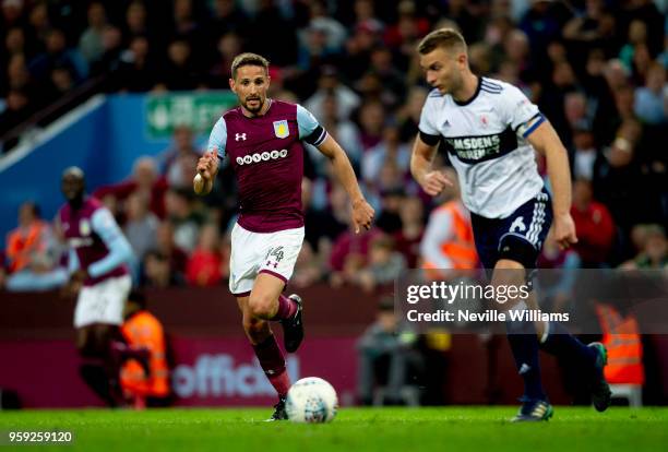 Conor Hourihane of Aston Villa during the Sky Bet Championship Play Off Semi Final Second Leg match between Aston Villa and Middlesbrough at Villa...