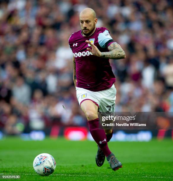 Alan Hutton of Aston Villa during the Sky Bet Championship Play Off Semi Final Second Leg match between Aston Villa and Middlesbrough at Villa Park...