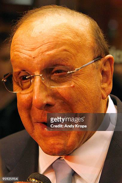 Clive Davis attends the opening night of ''Present Laughter'' at the American Airlines Theatre on January 21, 2010 in New York City.