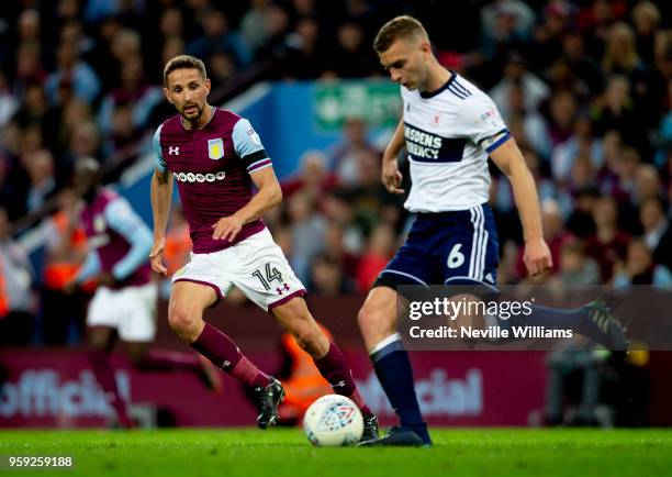 Conor Hourihane of Aston Villa during the Sky Bet Championship Play Off Semi Final Second Leg match between Aston Villa and Middlesbrough at Villa...