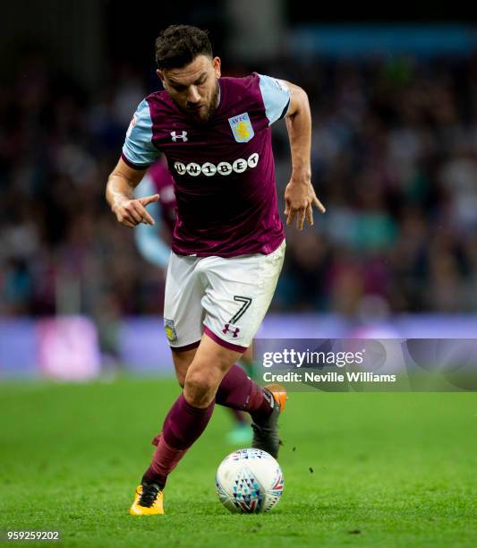 Robert Snodgrass of Aston Villa during the Sky Bet Championship Play Off Semi Final Second Leg match between Aston Villa and Middlesbrough at Villa...