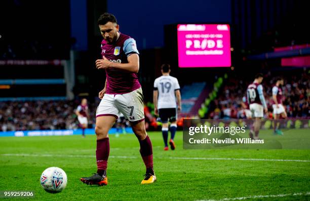 Robert Snodgrass of Aston Villa during the Sky Bet Championship Play Off Semi Final Second Leg match between Aston Villa and Middlesbrough at Villa...