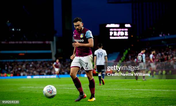 Robert Snodgrass of Aston Villa during the Sky Bet Championship Play Off Semi Final Second Leg match between Aston Villa and Middlesbrough at Villa...