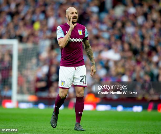 Alan Hutton of Aston Villa during the Sky Bet Championship Play Off Semi Final Second Leg match between Aston Villa and Middlesbrough at Villa Park...