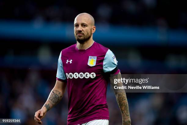 Alan Hutton of Aston Villa during the Sky Bet Championship Play Off Semi Final Second Leg match between Aston Villa and Middlesbrough at Villa Park...