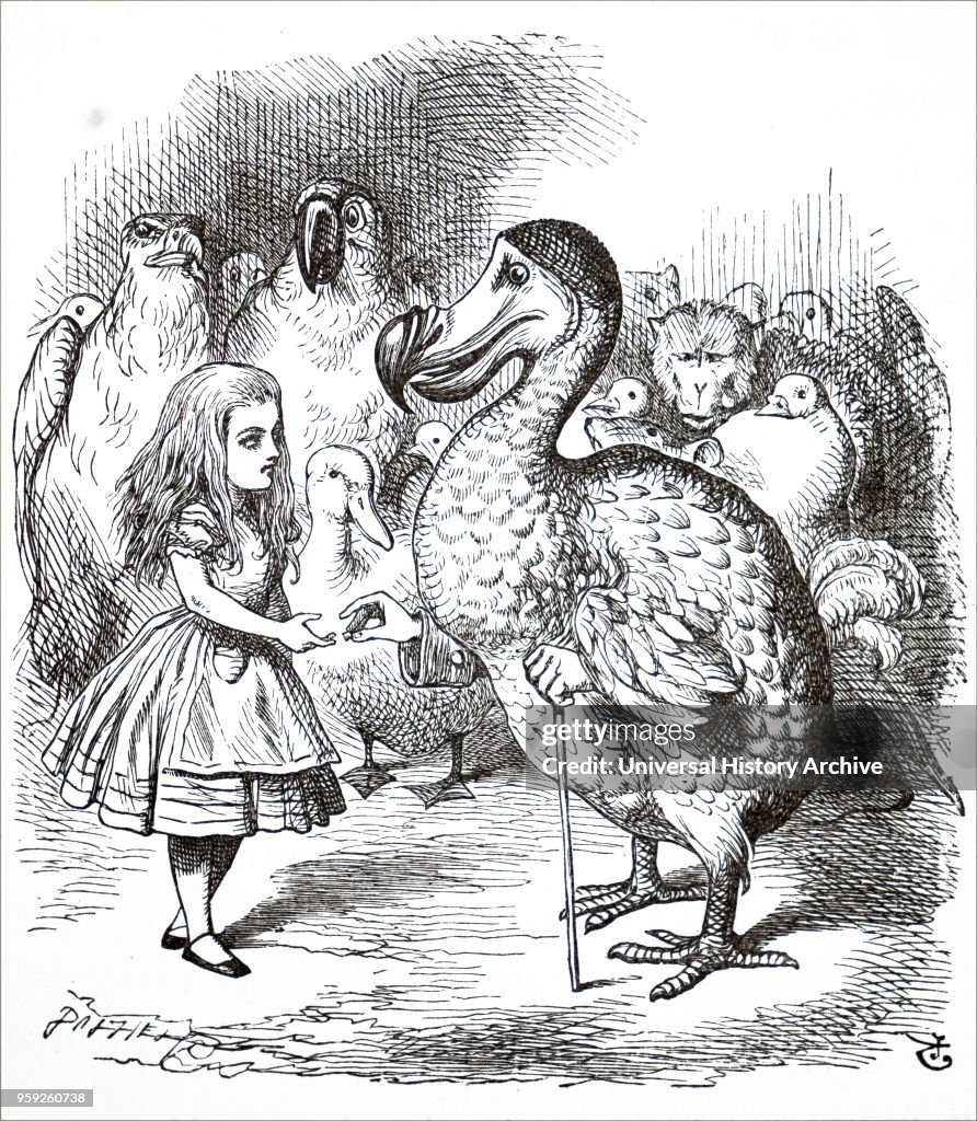 A scene from Lewis Carroll's 'Through the Looking-Glass, and What Alice Found There'.