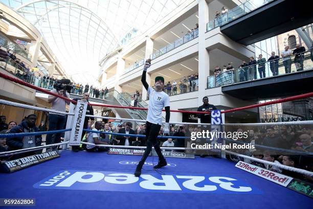 World Featherweight Champion Lee Selby during a public workout in the Trinity Centre on May 16, 2018 in Leeds, England. Selby will defend his IBF...