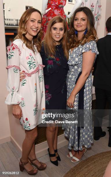 Lavinia Brennan, Princess Beatrice and Natasha Rufus Issacs attend the Beulah London store opening on May 16, 2018 in London, England.