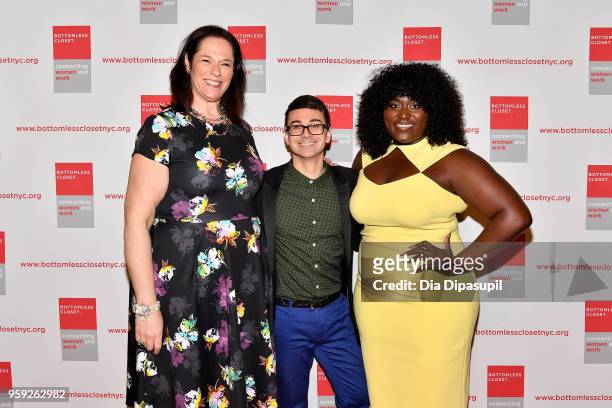 Melissa Norden, Christian Siriano and Danielle Brooks attend the Bottomless Closet's 19th Annual Spring Luncheon on May 16, 2018 in New York City.