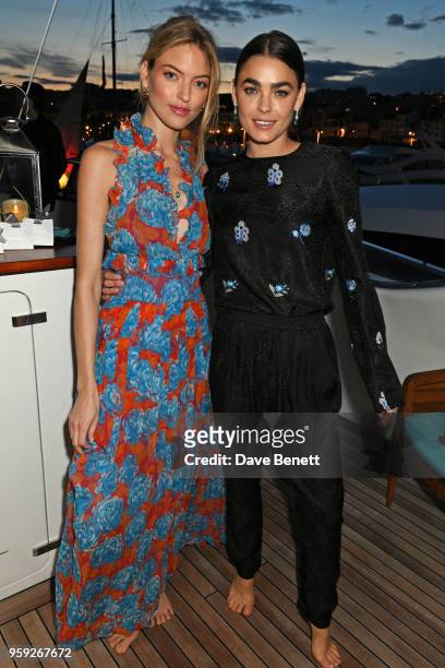 Martha Hunt and Bambi Northwood-Blyth attend the Lark and Berry launch party on a private yacht during the 71st Cannes Film Festival on May 16, 2018...
