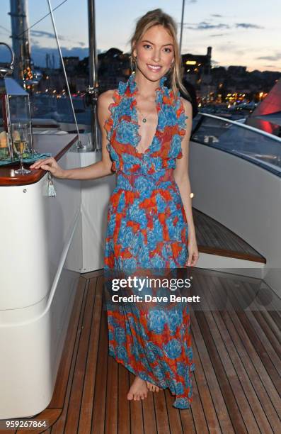 Martha Hunt attends the Lark and Berry launch party on a private yacht during the 71st Cannes Film Festival on May 16, 2018 in Cannes, France.