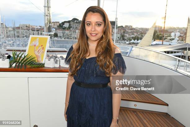 Laura Chavez attends the Lark and Berry launch party on a private yacht during the 71st Cannes Film Festival on May 16, 2018 in Cannes, France.
