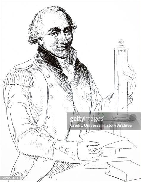 Illustration depicting Charles-Augustin de Coulomb a French military engineer and physicist. Dated 20th century.