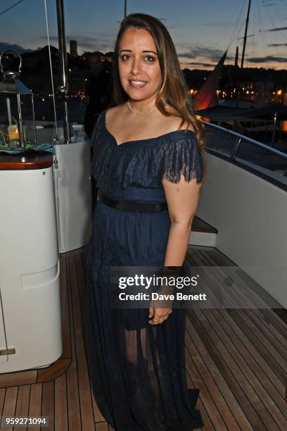 Laura Chavez attends the Lark and Berry launch party on a private yacht during the 71st Cannes Film Festival on May 16, 2018 in Cannes, France.