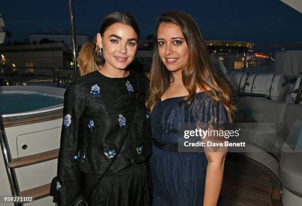 Bambi Northwood-Blyth and Laura Chavez attend the Lark and Berry launch party on a private yacht during the 71st Cannes Film Festival on May 16, 2018...