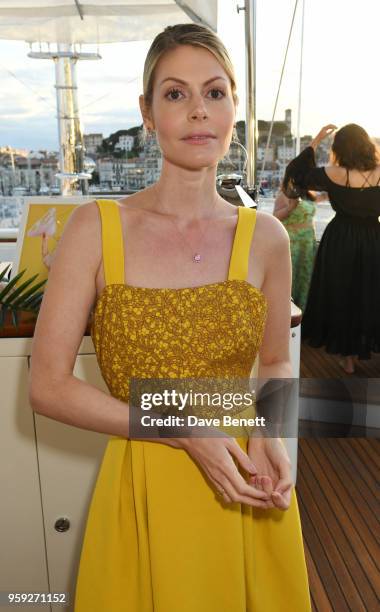 Kate Tik attends the Lark and Berry launch party on a private yacht during the 71st Cannes Film Festival on May 16, 2018 in Cannes, France.