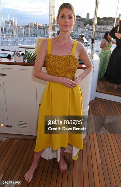 Kate Tik attends the Lark and Berry launch party on a private yacht during the 71st Cannes Film Festival on May 16, 2018 in Cannes, France.