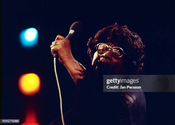 American jazz singer Ella Fitzgerald in concert Copenhagen, Denmark, March 1974.