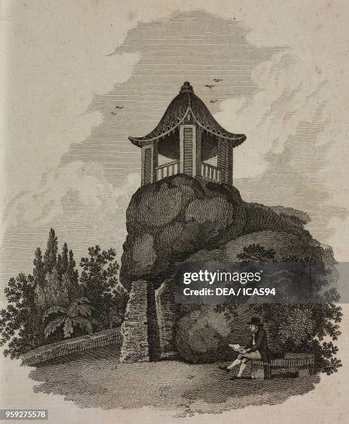 Grotto of Camoens, Macao, China, engraving by Ambroise Tardieu from Voyage dans l'interieur de la Chine, et en Tartarie, fait dans les annees 1792,...