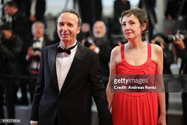 Roberto Benigni with his wife Nicoletta Braschi attend the screening of "Dogman" during the 71st annual Cannes Film Festival at Palais des Festivals...
