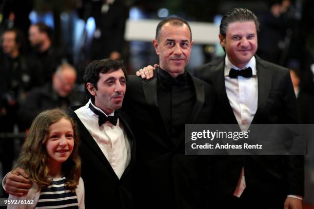 Actors Alida Baldari Calabria, Marcello Fonte, director Matteo Garrone and actor Edoardo Pesce attend the screening of "Dogman" during the 71st...