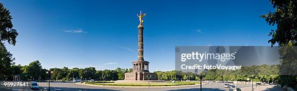 berlin siegessäule panorama - grosser stern square stock pictures, royalty-free photos & images