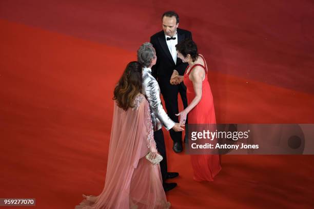 Blanca Blanco, John Savage, Roberto Benigni with his wife Nicoletta Braschi attend the screening of "Dogman" during the 71st annual Cannes Film...