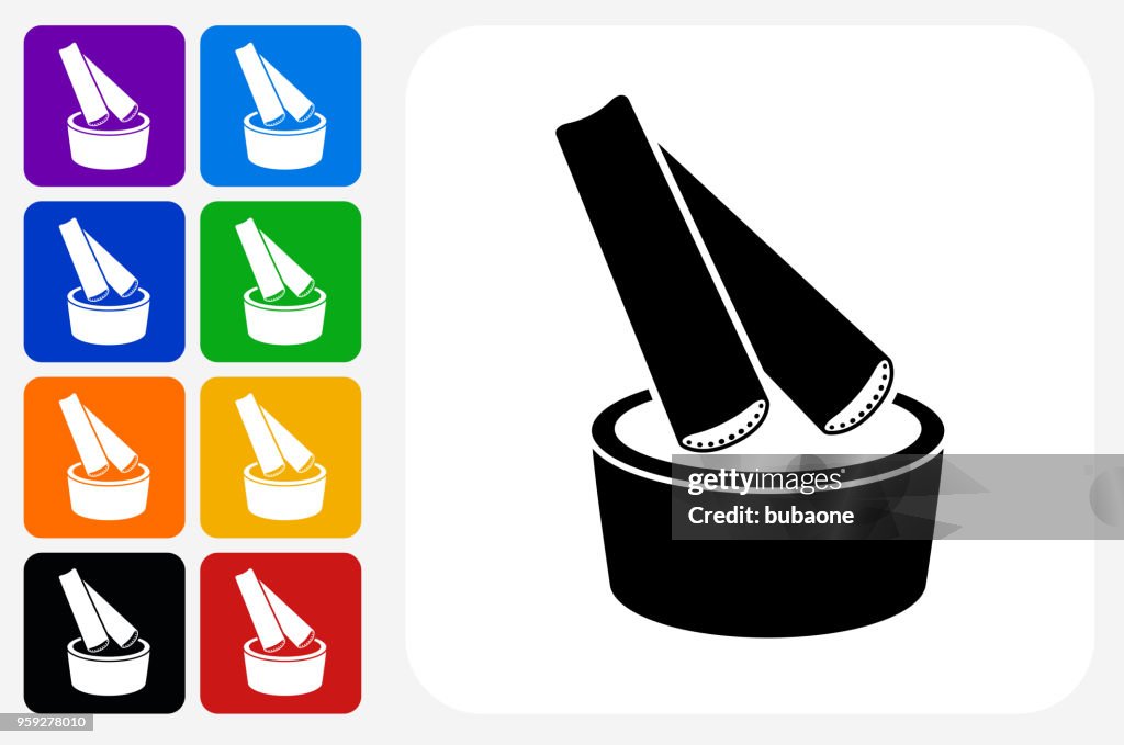 Celery Dip Icon Square Button Set