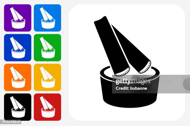 celery dip icon square button set - ranch dip stock illustrations