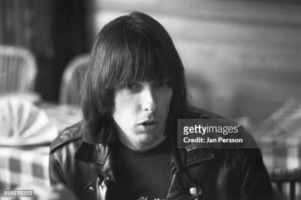 American guitarist Johnny Ramone of punk rock group Ramones Copenhagen June 1977.