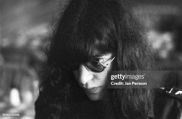 American singer Joey Ramone of punk rock group Ramones Copenhagen June 1977.