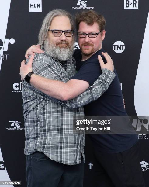 Dan Harmon and Justin Roiland attend the 2018 Turner Upfront at One Penn Plaza on May 16, 2018 in New York City.