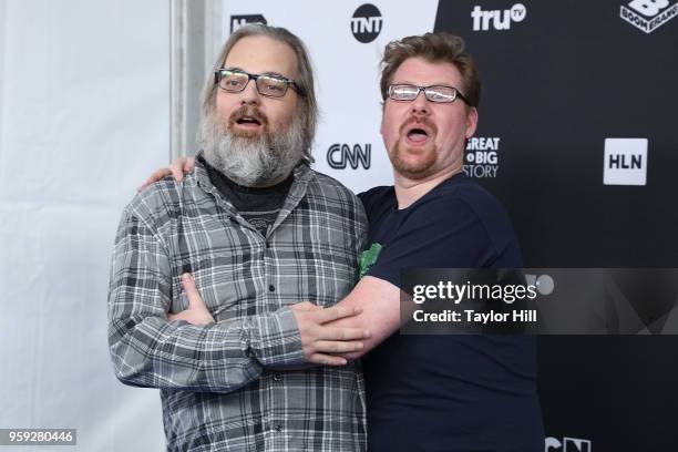 Dan Harmon and Justin Roiland attend the 2018 Turner Upfront at One Penn Plaza on May 16, 2018 in New York City.