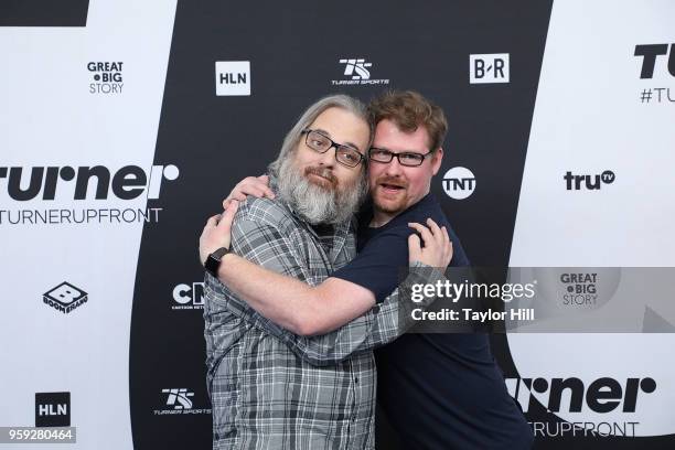 Dan Harmon and Justin Roiland attend the 2018 Turner Upfront at One Penn Plaza on May 16, 2018 in New York City.