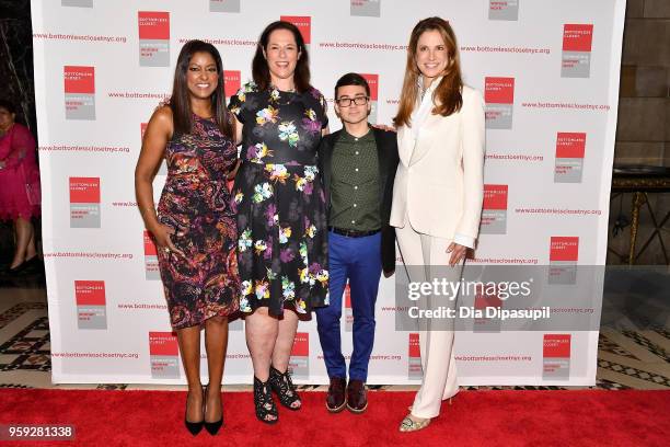 Lori Stokes, Melissa Norden, Christian Siriano and Nada Stirratt attend the Bottomless Closet's 19th Annual Spring Luncheon on May 16, 2018 in New...