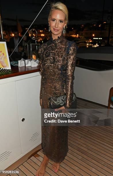 Lady Victoria Hervey attends the Lark and Berry launch party on a private yacht during the 71st Cannes Film Festival on May 16, 2018 in Cannes,...