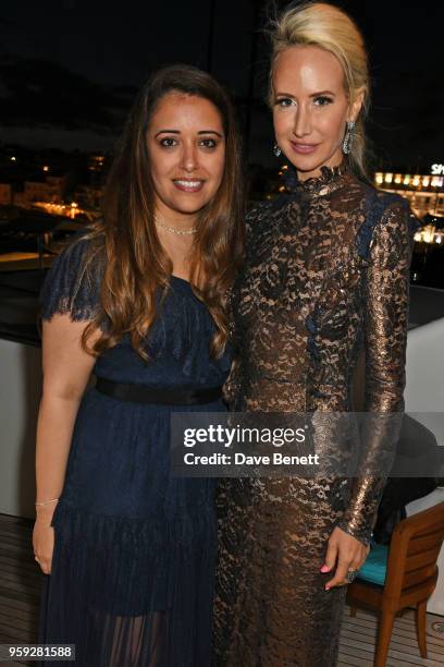 Laura Chavez and Lady Victoria Hervey attend the Lark and Berry launch party on a private yacht during the 71st Cannes Film Festival on May 16, 2018...