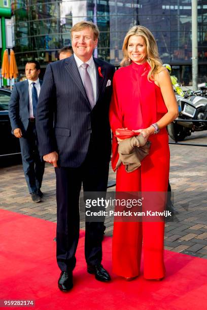 King Willem-Alexander and Queen Maxima of The Netherlands at the Red Ribbon Concert organized by the AIDS2018 organizations on May 16, 2018 in...
