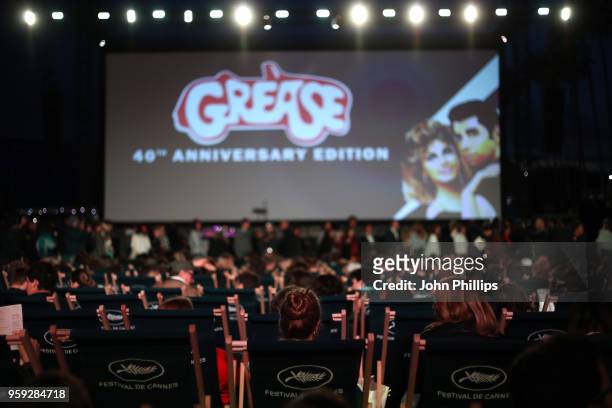 General view at the "Grease" 40th Anniversary Screening during the 71st annual Cannes Film Festival at on May 16, 2018 in Cannes, France.