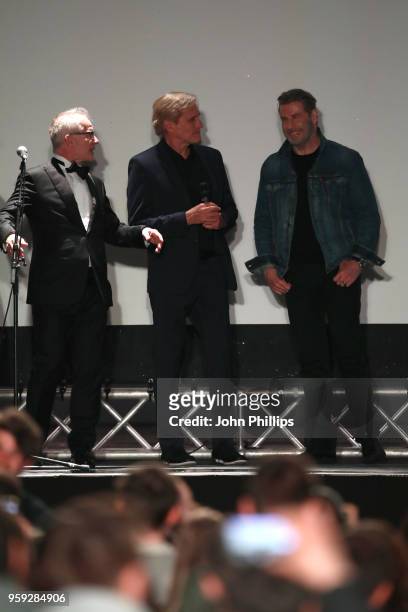 Cannes Film Festival Director Thierry Fremaux, director Randall Kleiser and John Travolta attend the "Grease" 40th Anniversary Screening during the...