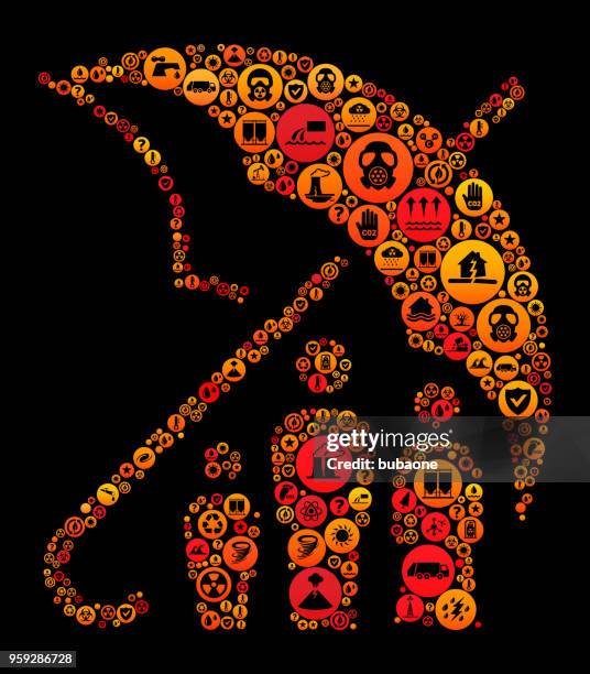 family insurance climate change vector icon pattern - coverage map stock illustrations