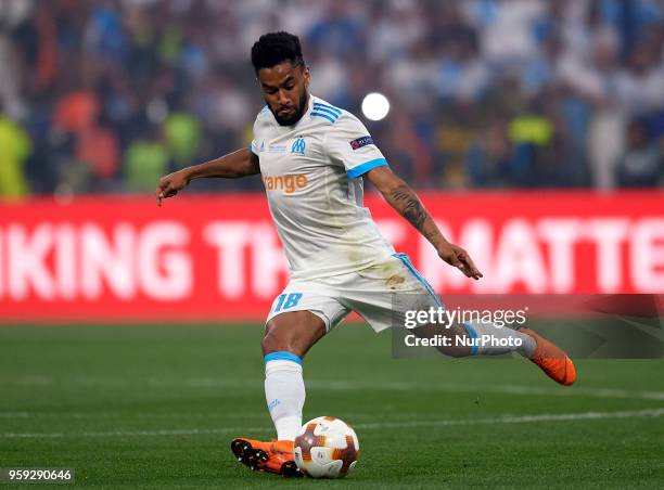 Jordan Amavi of Olympique de Marseille during the match of the UEFA Europa League final between Atletico de Madrid against Olympique de Marseille at...