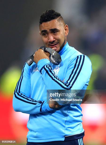Dimitri Payet of Marseille looks dejected following the UEFA Europa League Final between Olympique de Marseille and Club Atletico de Madrid at Stade...