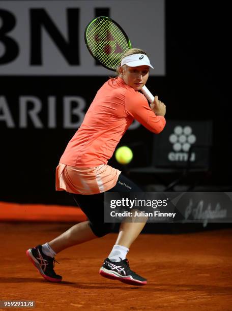 Daria Gavrilova of Australia in action against Garbine Muguruzu of Spain during day four of the Internazionali BNL d'Italia 2018 tennis at Foro...