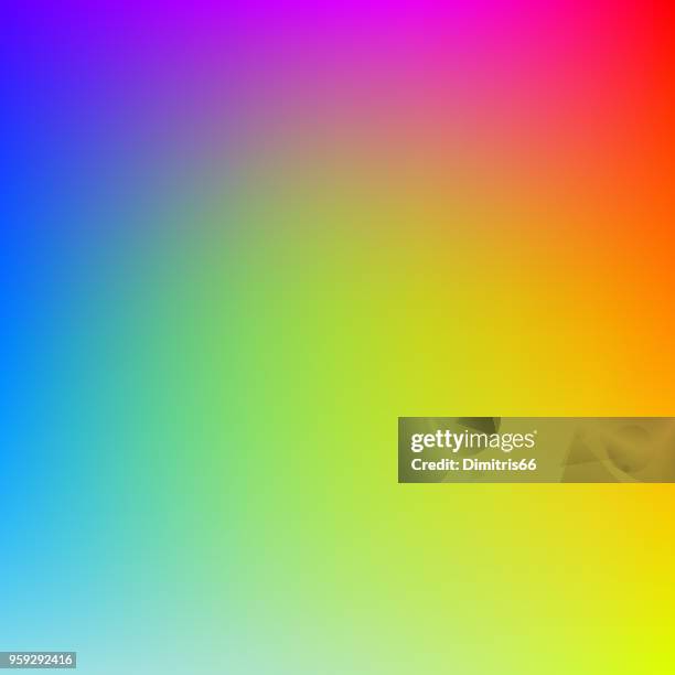 stockillustraties, clipart, cartoons en iconen met kleurrijke achtergrond met kleurovergang in heldere regenboogkleuren. abstract beeld wazig. - regenboog