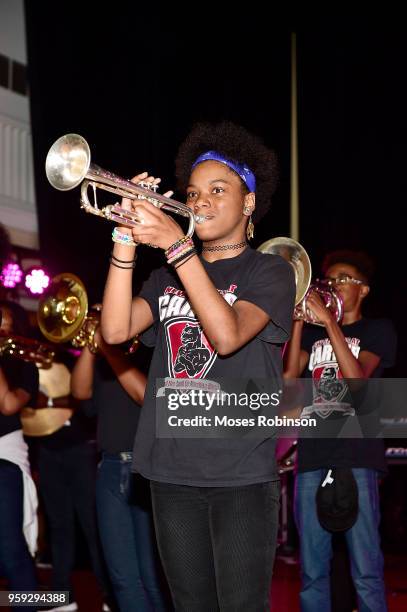 George W. Carver High School students perform at the GRAMMY Signature Schools Enterprise Award presentation at the George W. Carver High School on...