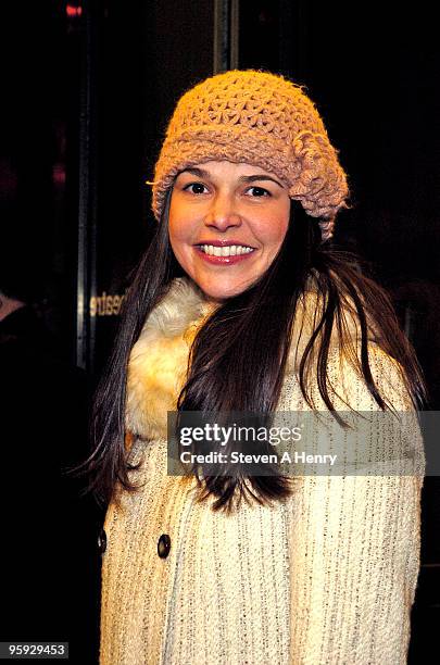 Actress Sutton Foster attends the opening night of "Present Laughter" on Broadway at the American Airlines Theatre on January 21, 2010 in New York...