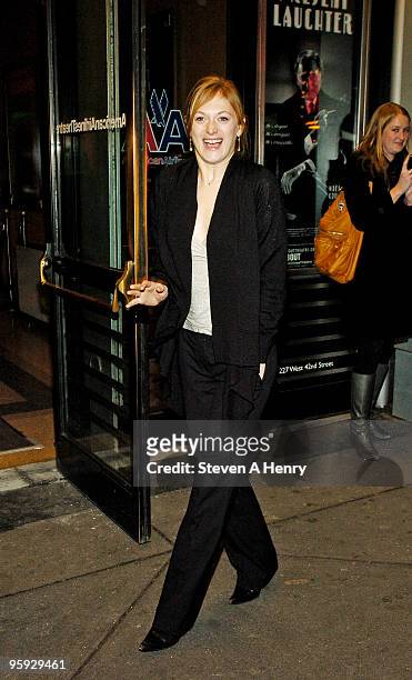 Actress Marin Ireland attends the opening night of "Present Laughter" on Broadway at the American Airlines Theatre on January 21, 2010 in New York...