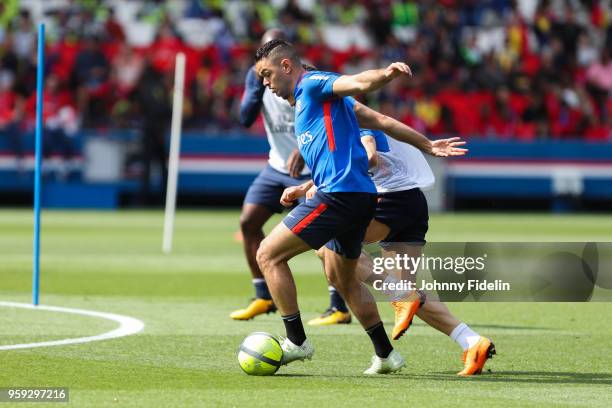 Hatem Ben Arfa of PSG during the training session of Paris Saint Germain at Parc des Princes on May 16, 2018 in Paris, France.