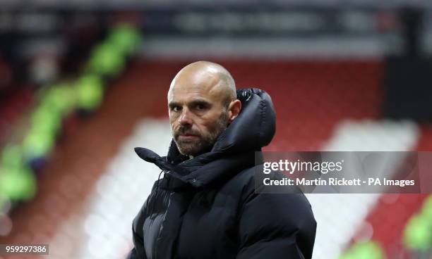 Rotherham United manager Paul Warne during the Sky Bet League One Playoff match at the AESSEAL New York Stadium, Rotherham